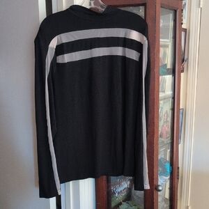 Black And Beige Roundneck Mesh Top